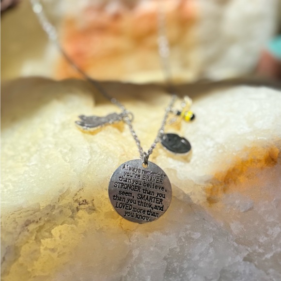 “Always Remember You’re Braver than You Believe…” Winnie the Pooh Necklace - Picture 9 of 10